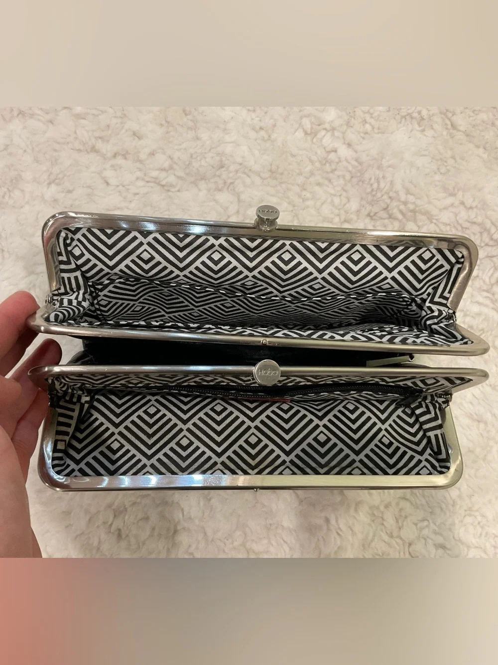 HOBO Black Textured Frame Clutch
